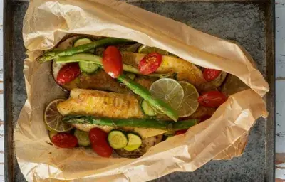 Papillote de pescado y vegetales